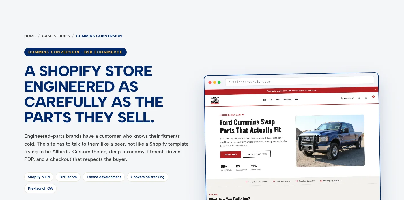 The Cummins Conversion case study page