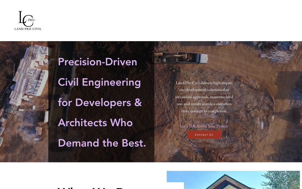 Land Pro Civil's previous Wix site