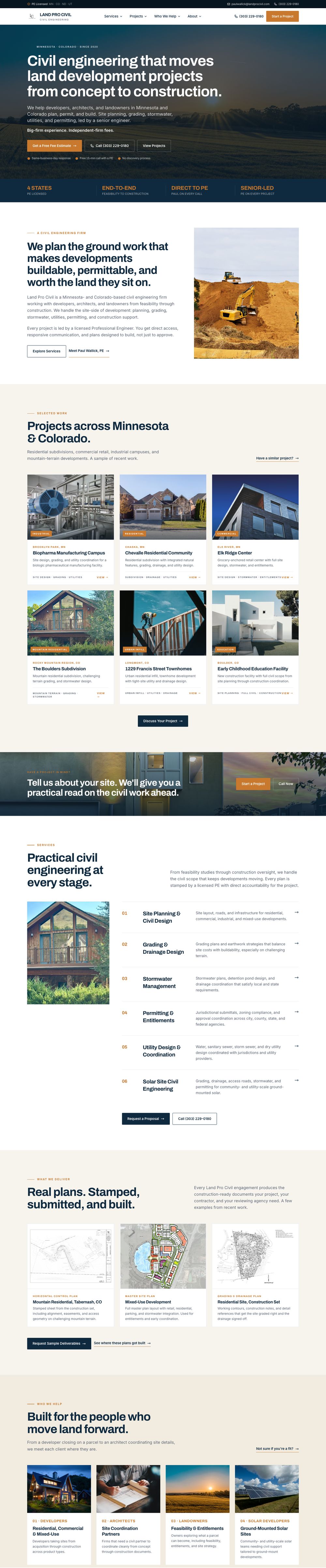 Land Pro Civil homepage