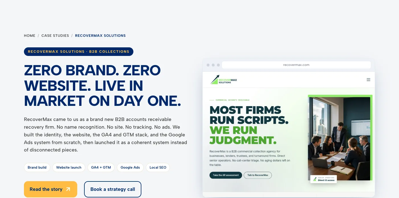 The RecoverMax case study page